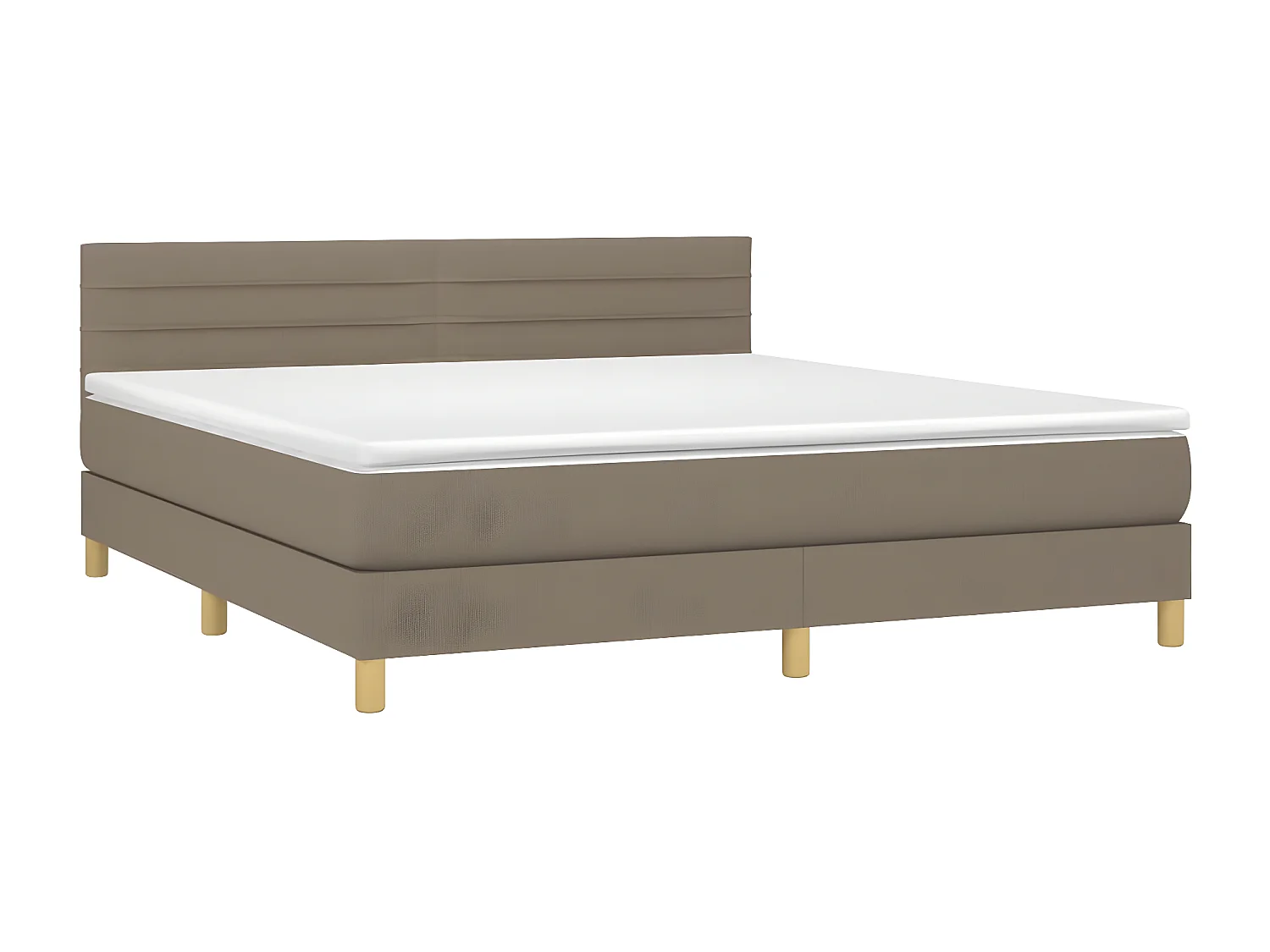 Sommier à lattes de lit avec matelas Taupe 180x200 Tissu