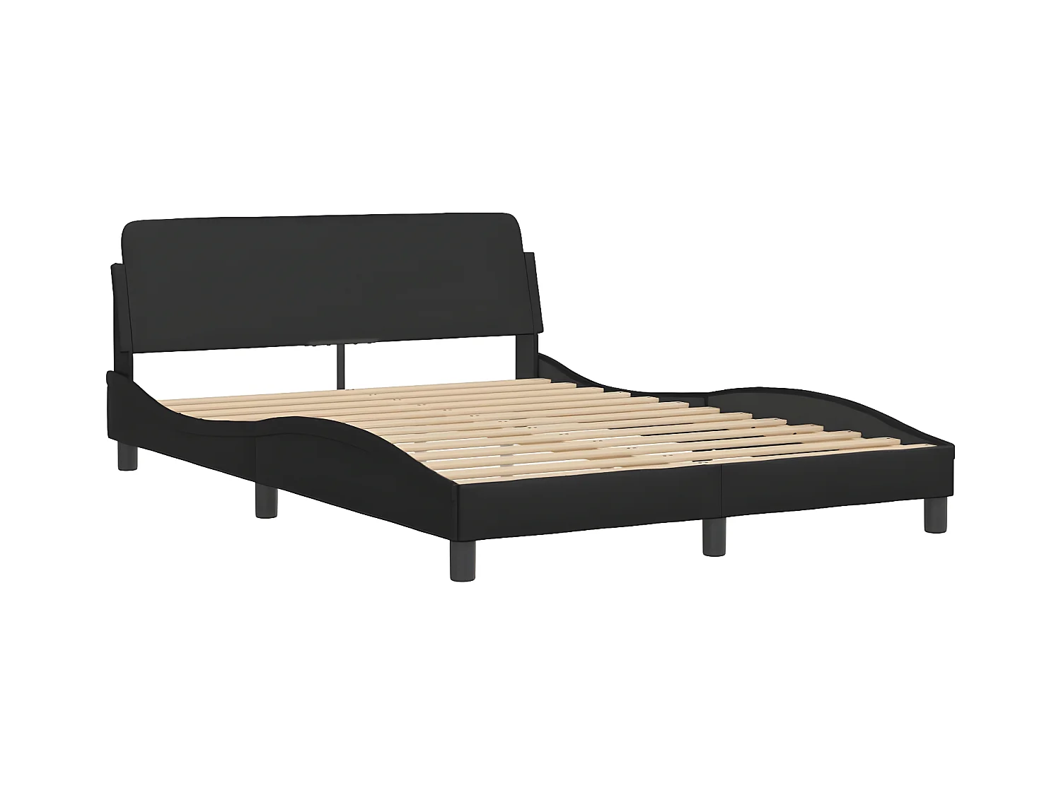 Bed met matras kunstleer zwart 140x200 cm