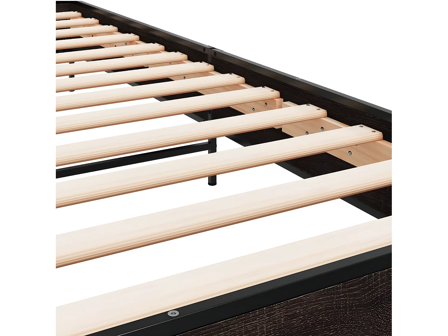 Cadre de lit chêne marron 75x190 bois d'ingénierie et métal