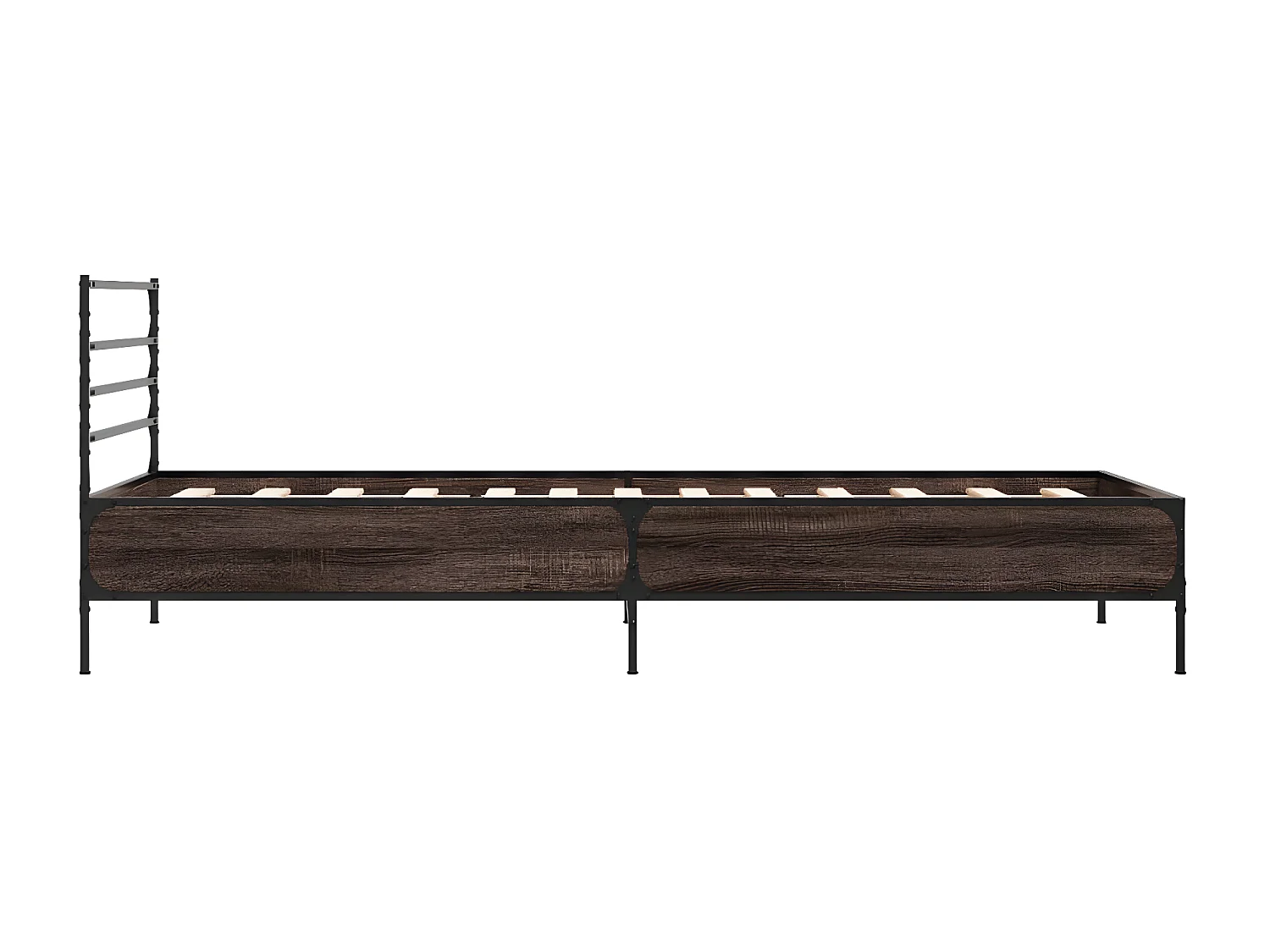 Cadre de lit chêne marron 75x190 bois d'ingénierie et métal