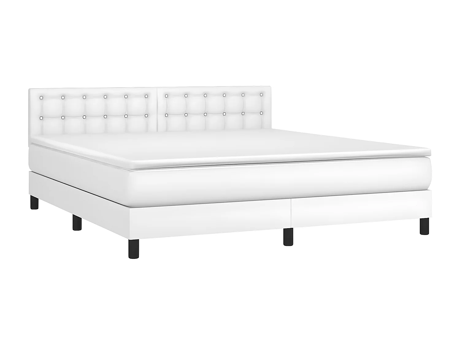 Sommier à lattes de lit avec matelas et LED Blanc 180x200