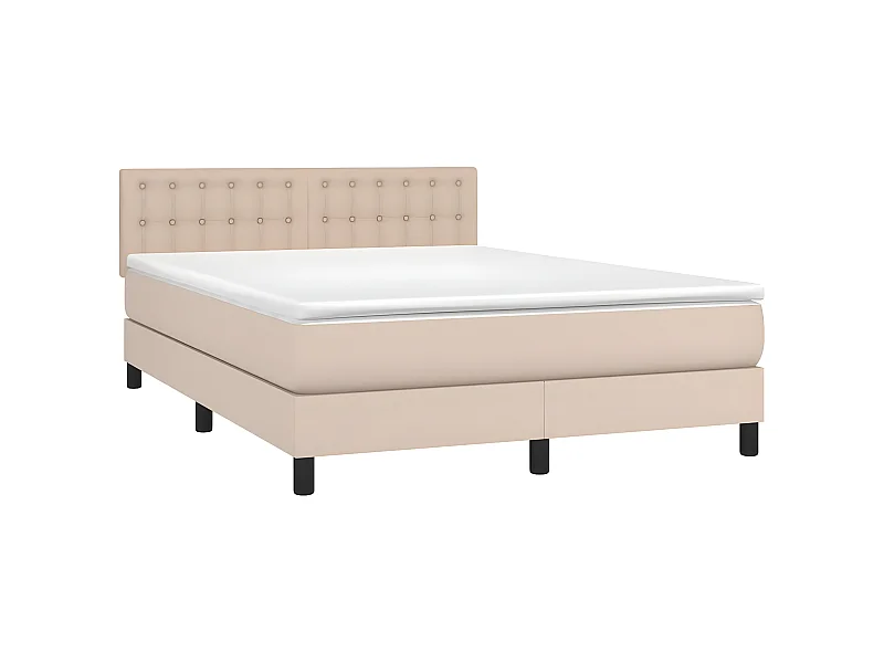 Sommier à lattes de lit avec matelas LED Cappuccino 140x190