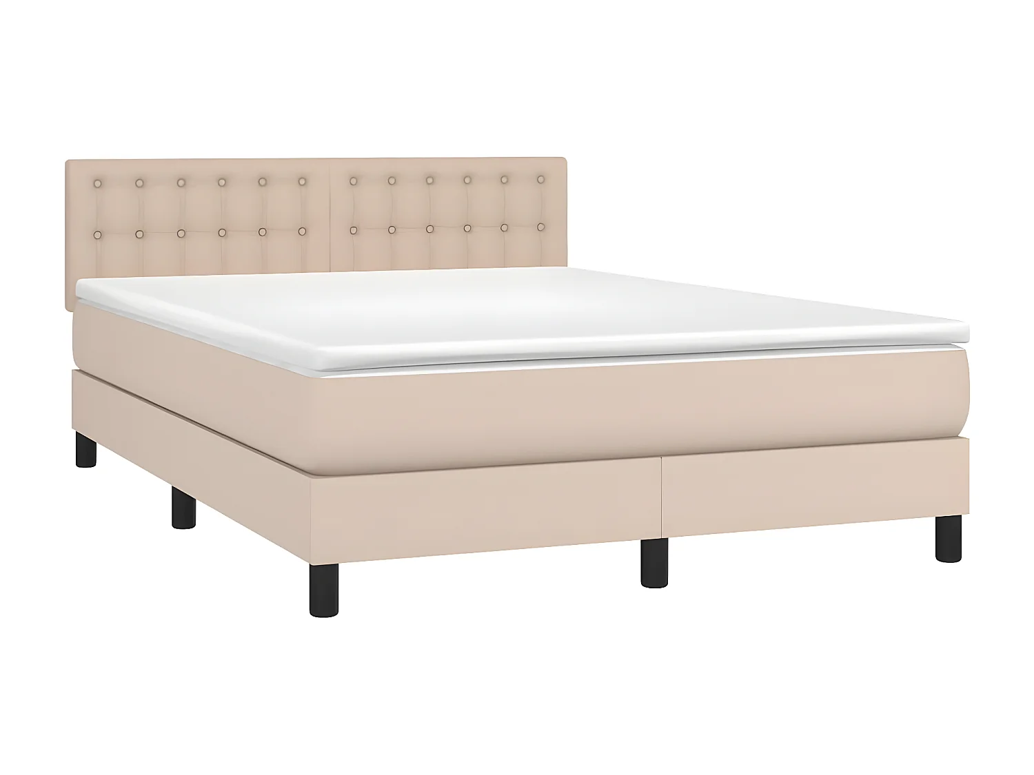 Sommier à lattes de lit avec matelas LED Cappuccino 140x190
