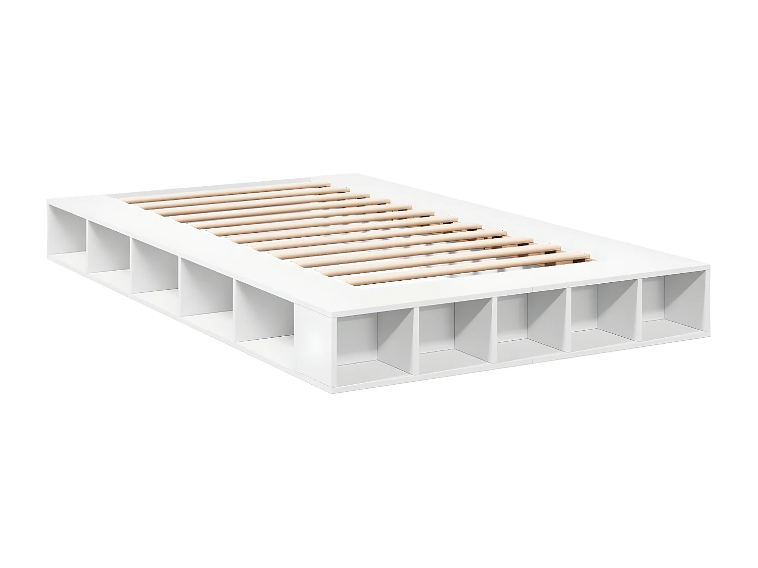 Cadre de lit blanc 120x200 bois d'ingénierie