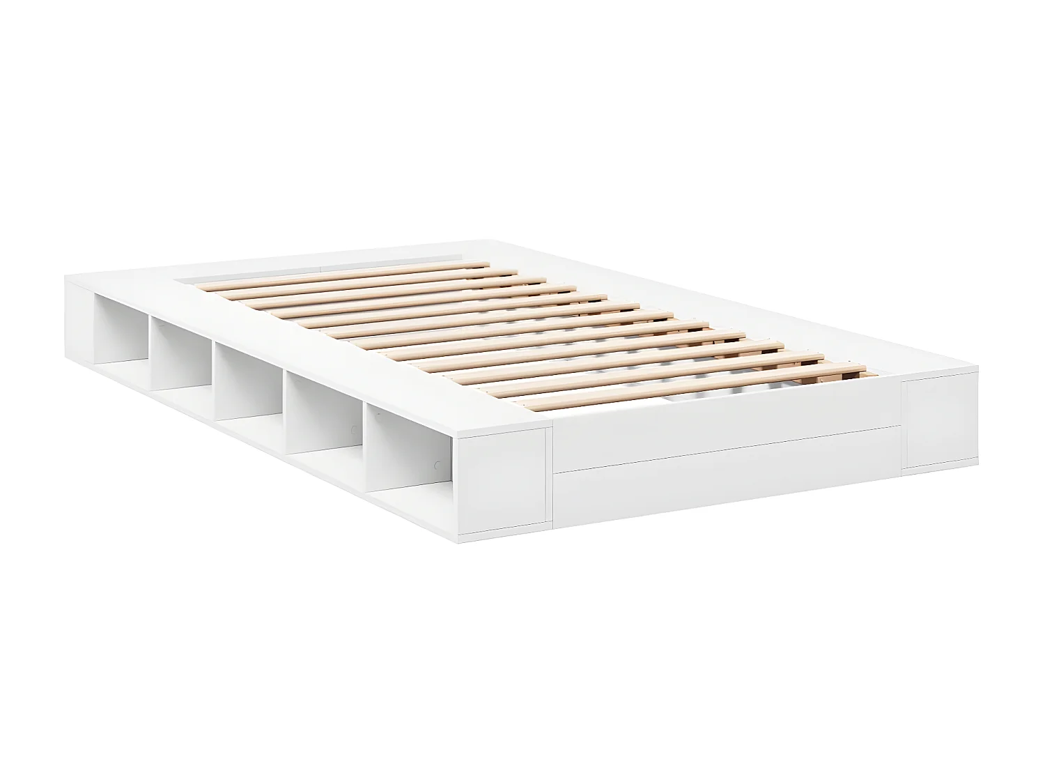 Cadre de lit blanc 120x200 bois d'ingénierie