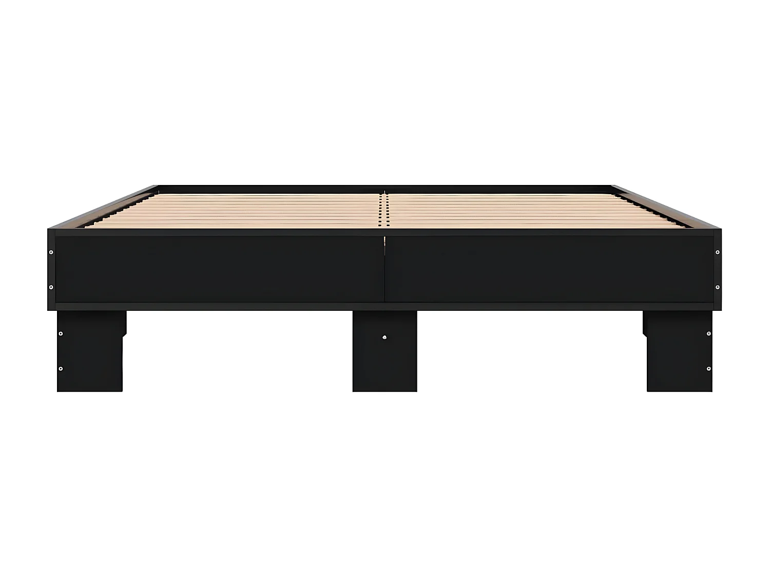 Cadre de lit noir 120x200 bois d'ingénierie et métal