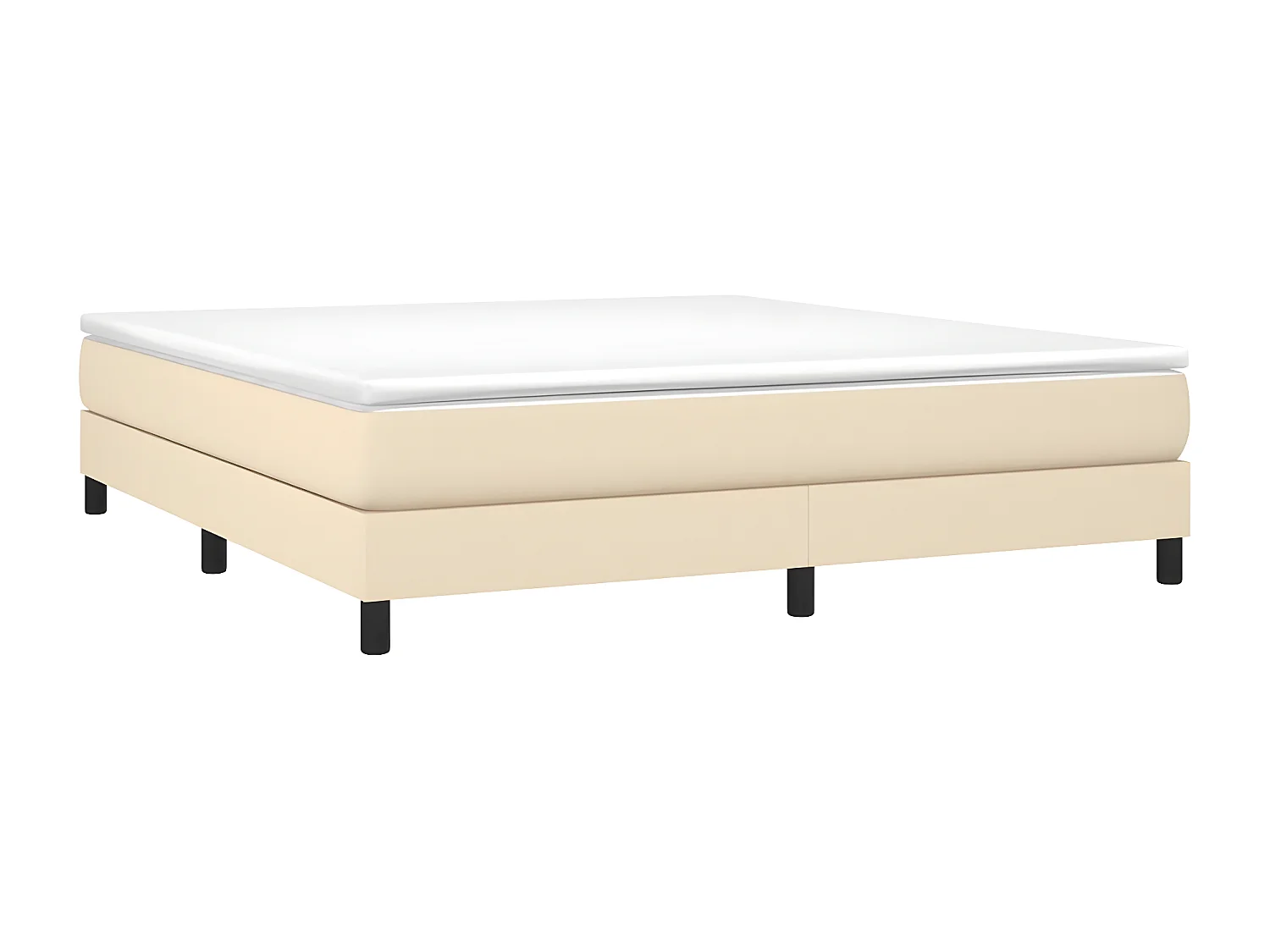Sommier à lattes de lit avec matelas Crème 180x200 Tissu