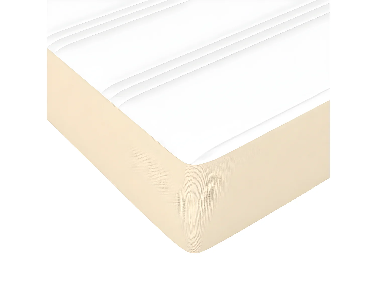 Sommier à lattes de lit avec matelas Crème 180x200 Tissu