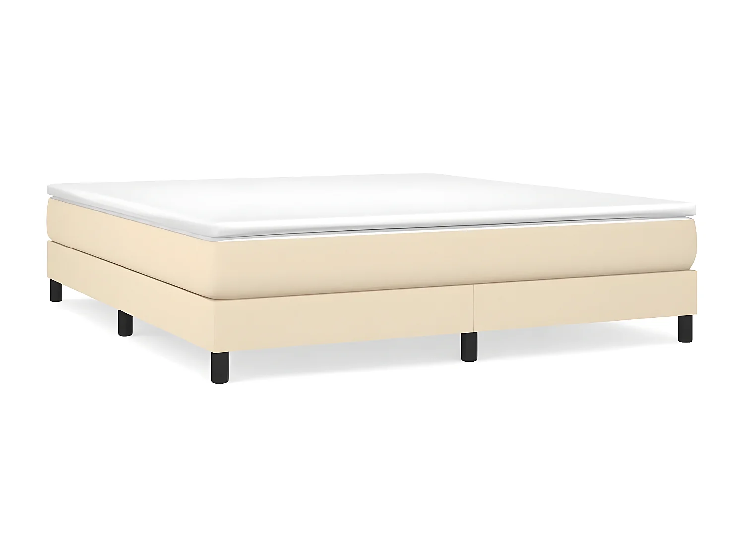 Sommier à lattes de lit avec matelas Crème 180x200 Tissu