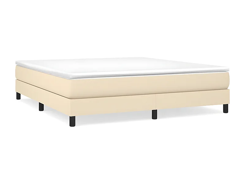 Sommier à lattes de lit avec matelas Crème 180x200 Tissu
