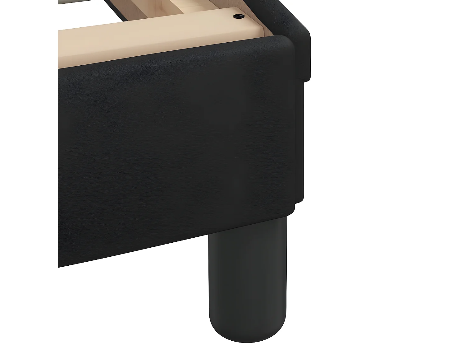 Lit avec matelas noir 90x200 similicuir