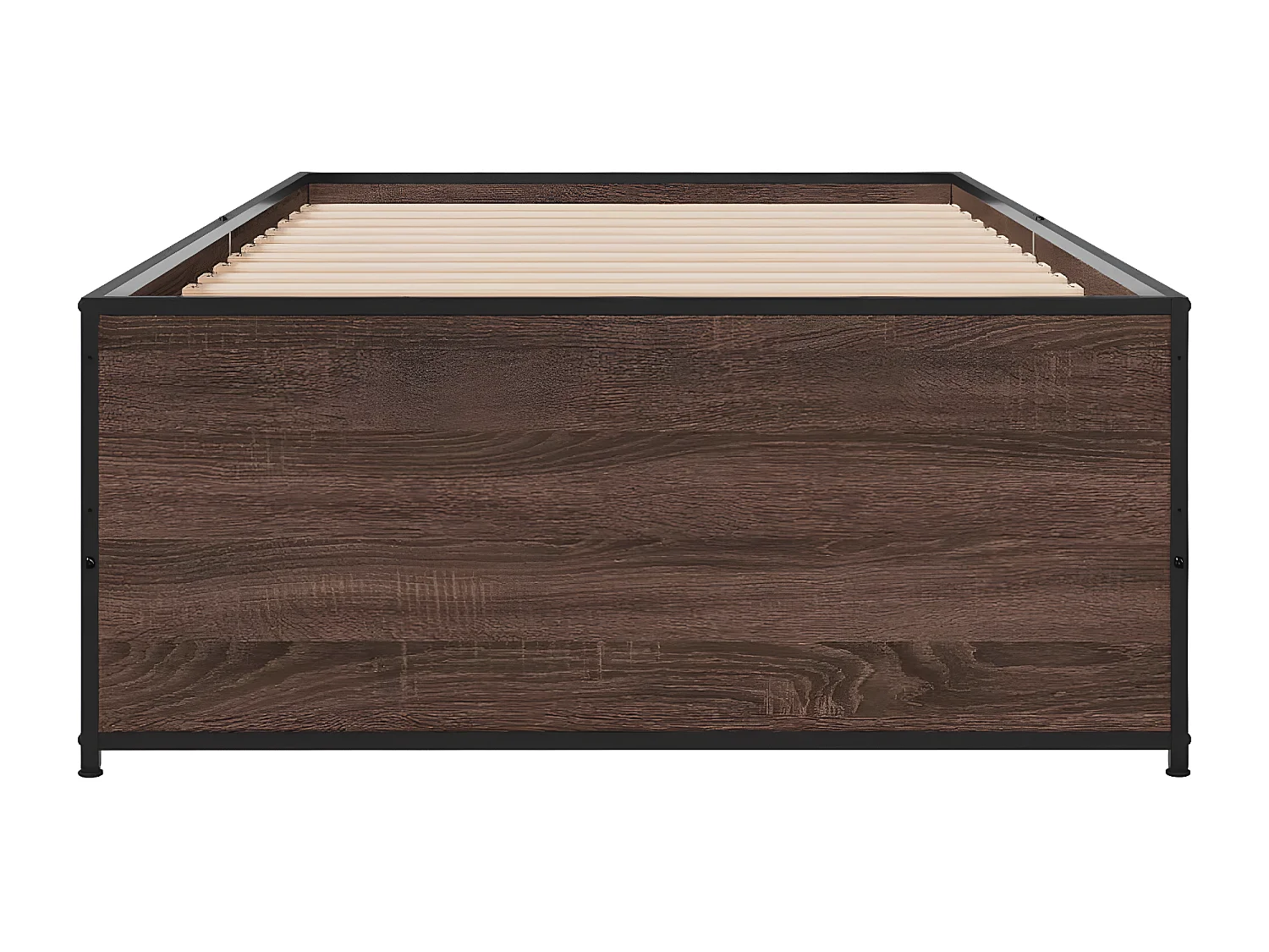 Cadre de lit chêne marron 90x200 bois d'ingénierie et métal