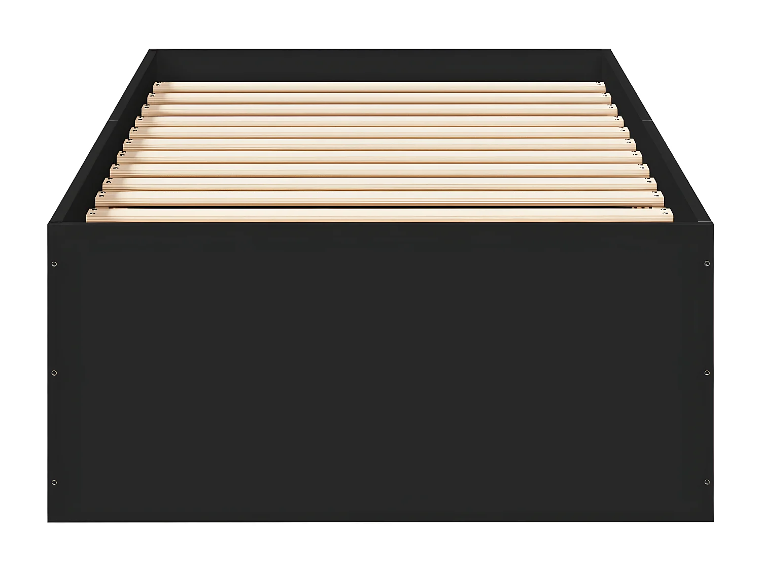 Cadre de lit noir 75x190 bois d'ingénierie