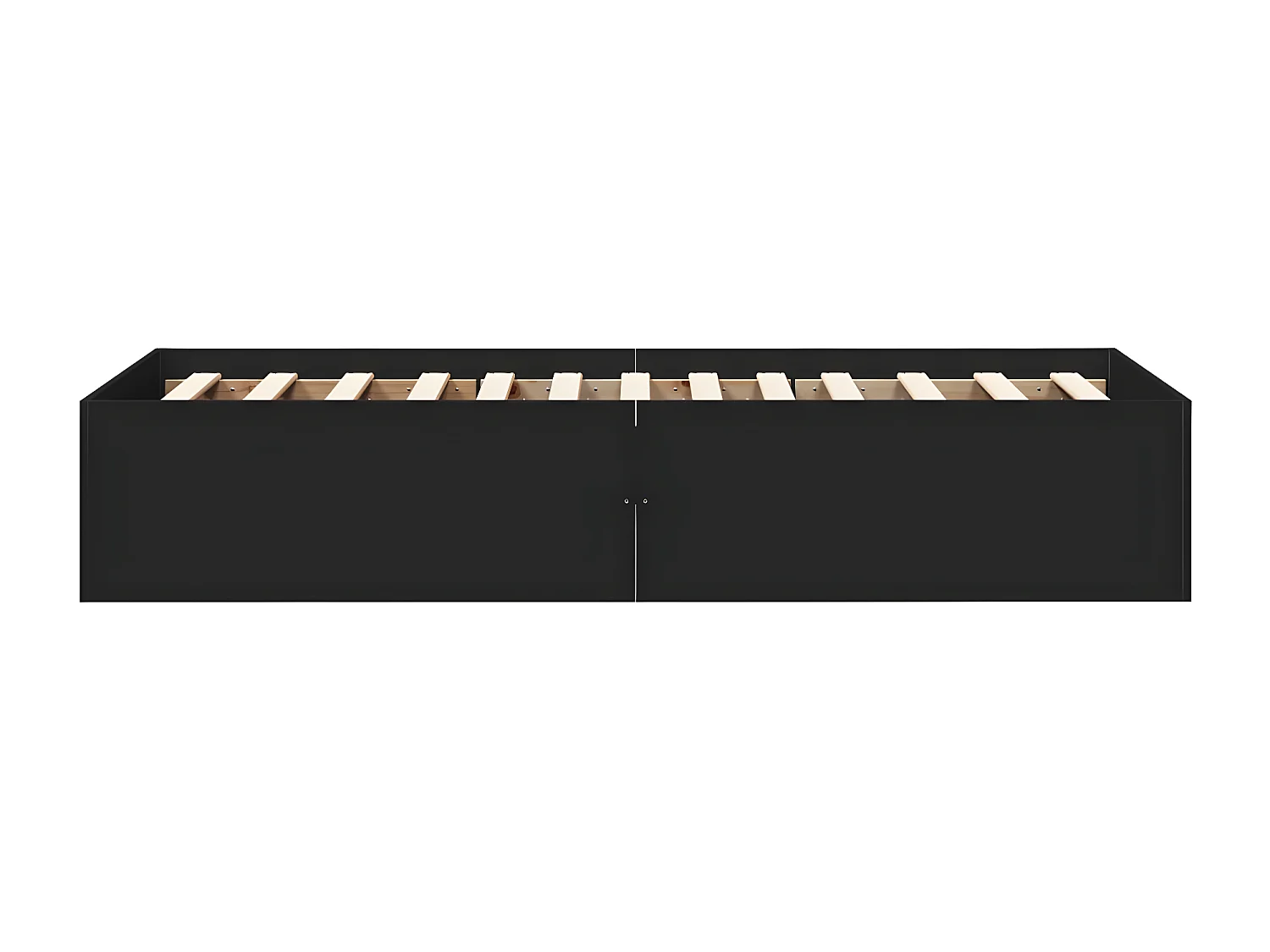 Cadre de lit noir 75x190 bois d'ingénierie