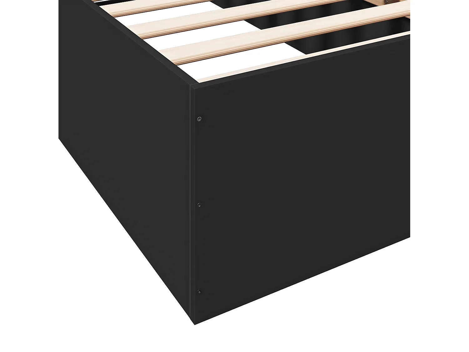 Cadre de lit noir 75x190 bois d'ingénierie