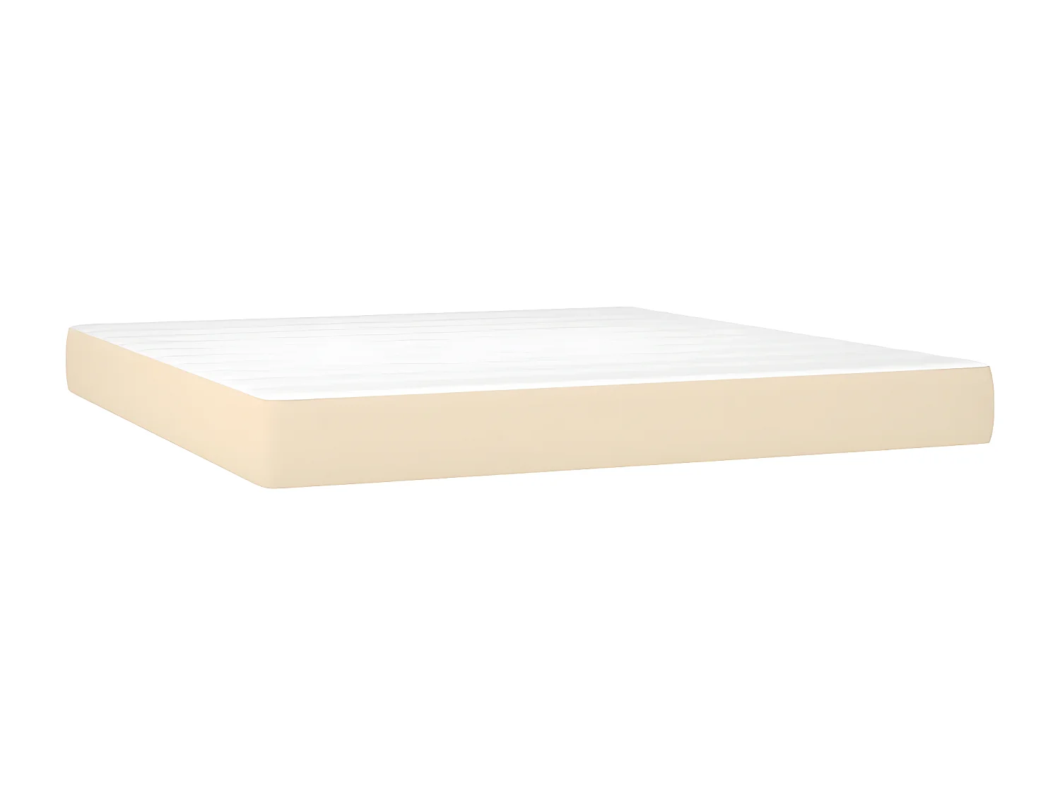 Sommier à lattes de lit avec matelas LED Crème 180x200 Tissu