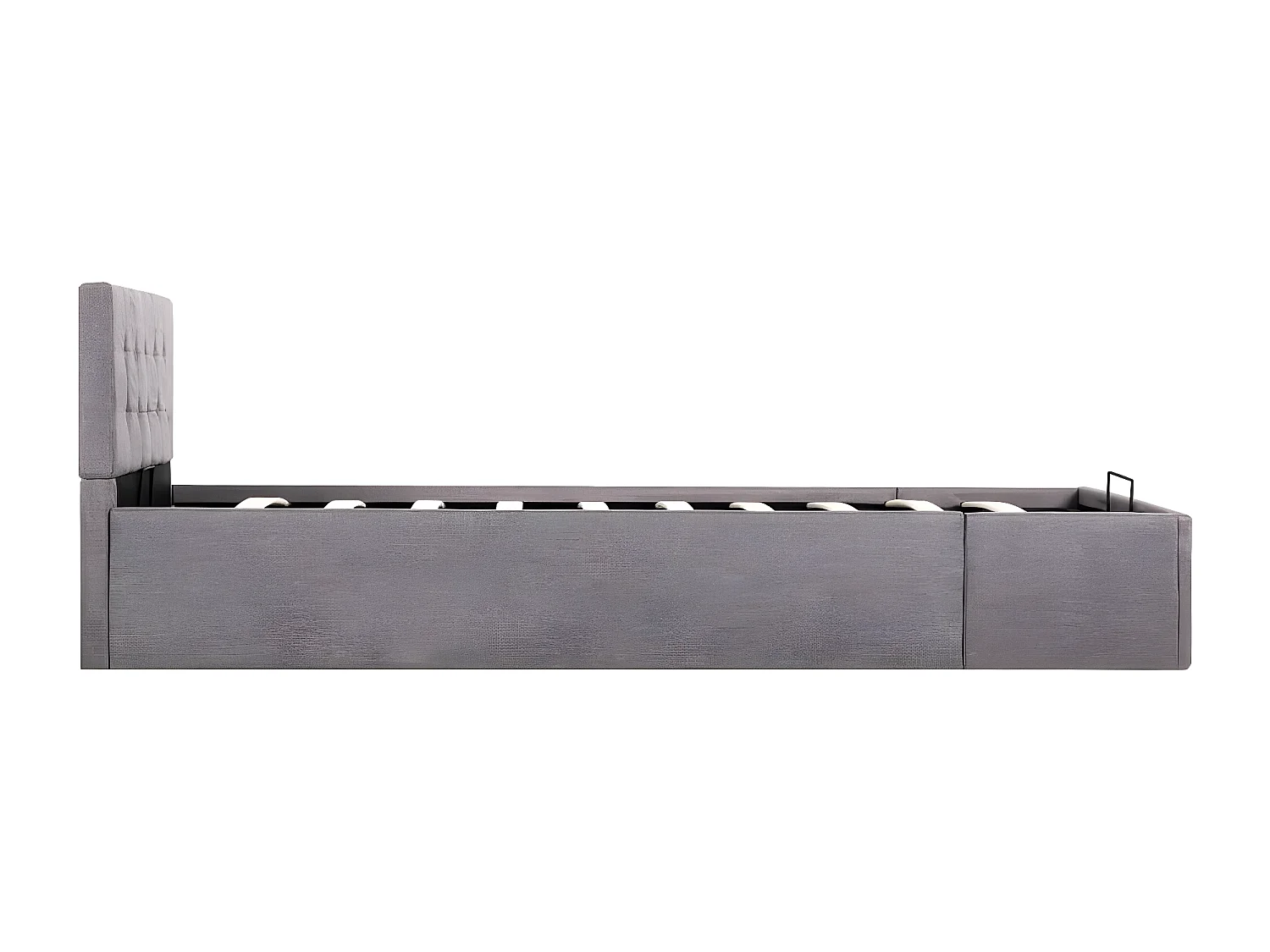 Lit à stockage hydraulique Taupe Tissu 90x200