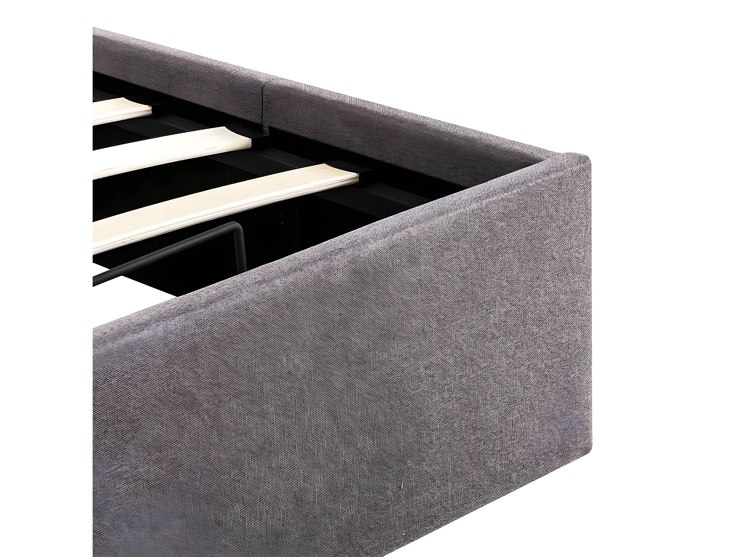 Lit à stockage hydraulique Taupe Tissu 90x200