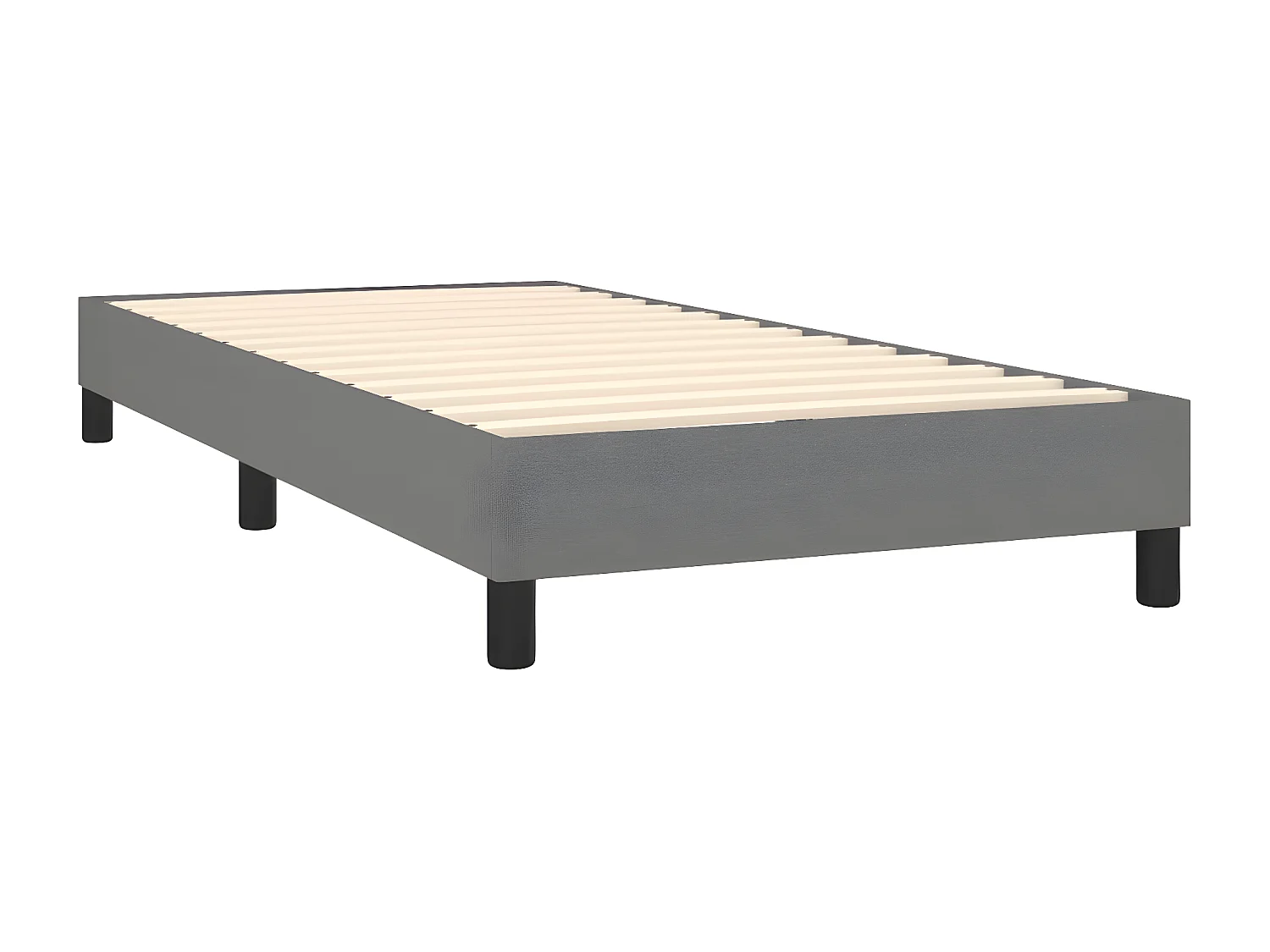 Sommier à lattes de lit et matelas et LED Gris foncé 100x200
