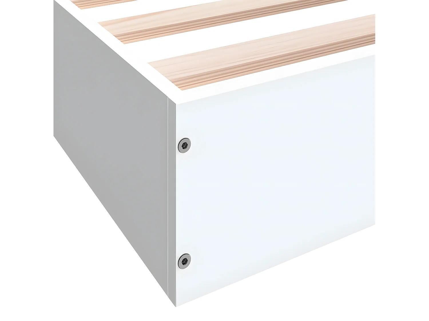 Cadre de lit blanc 160x200 bois d'ingénierie