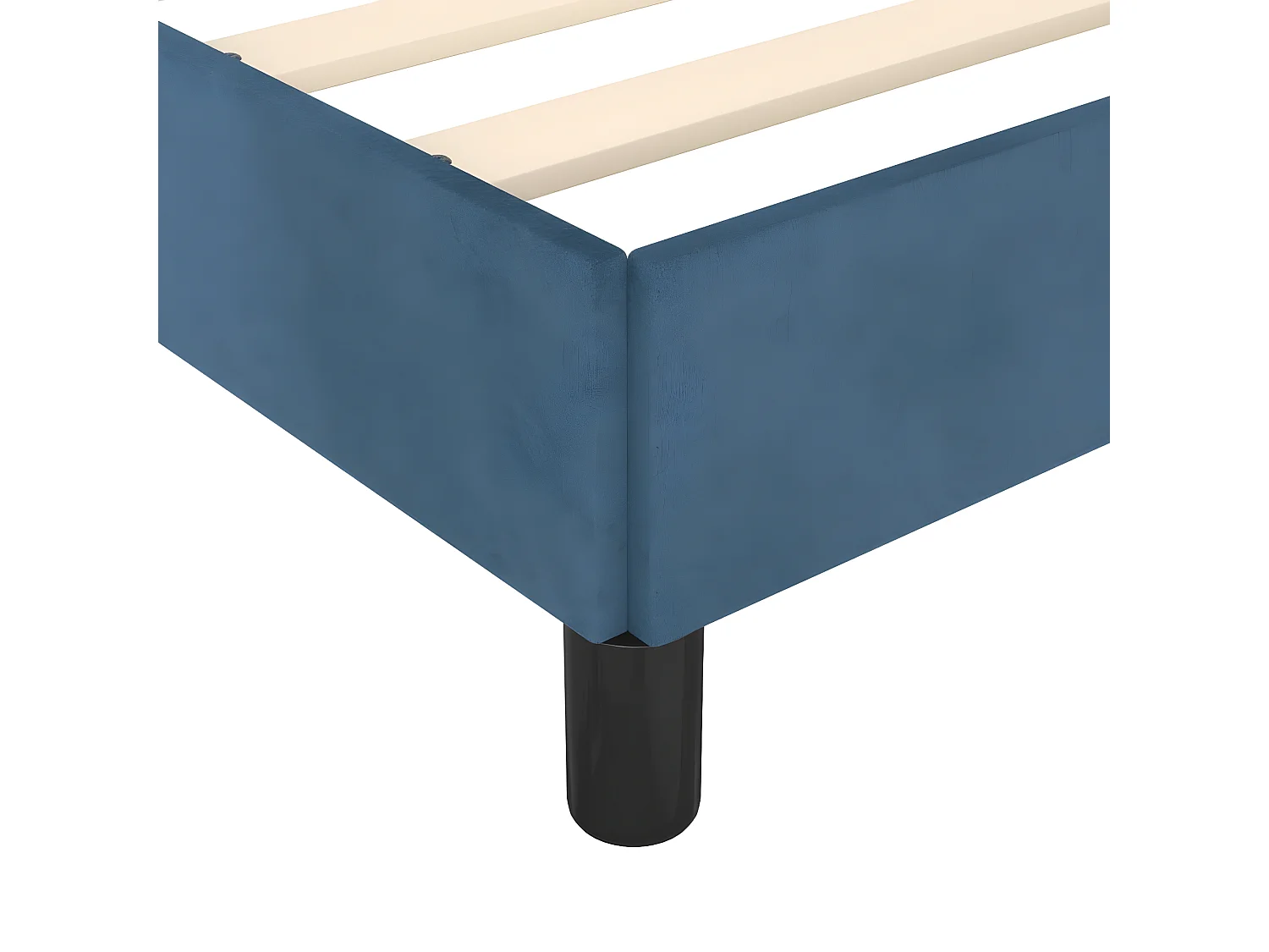 Cadre de lit avec tête de lit Bleu foncé 200x200 Velours