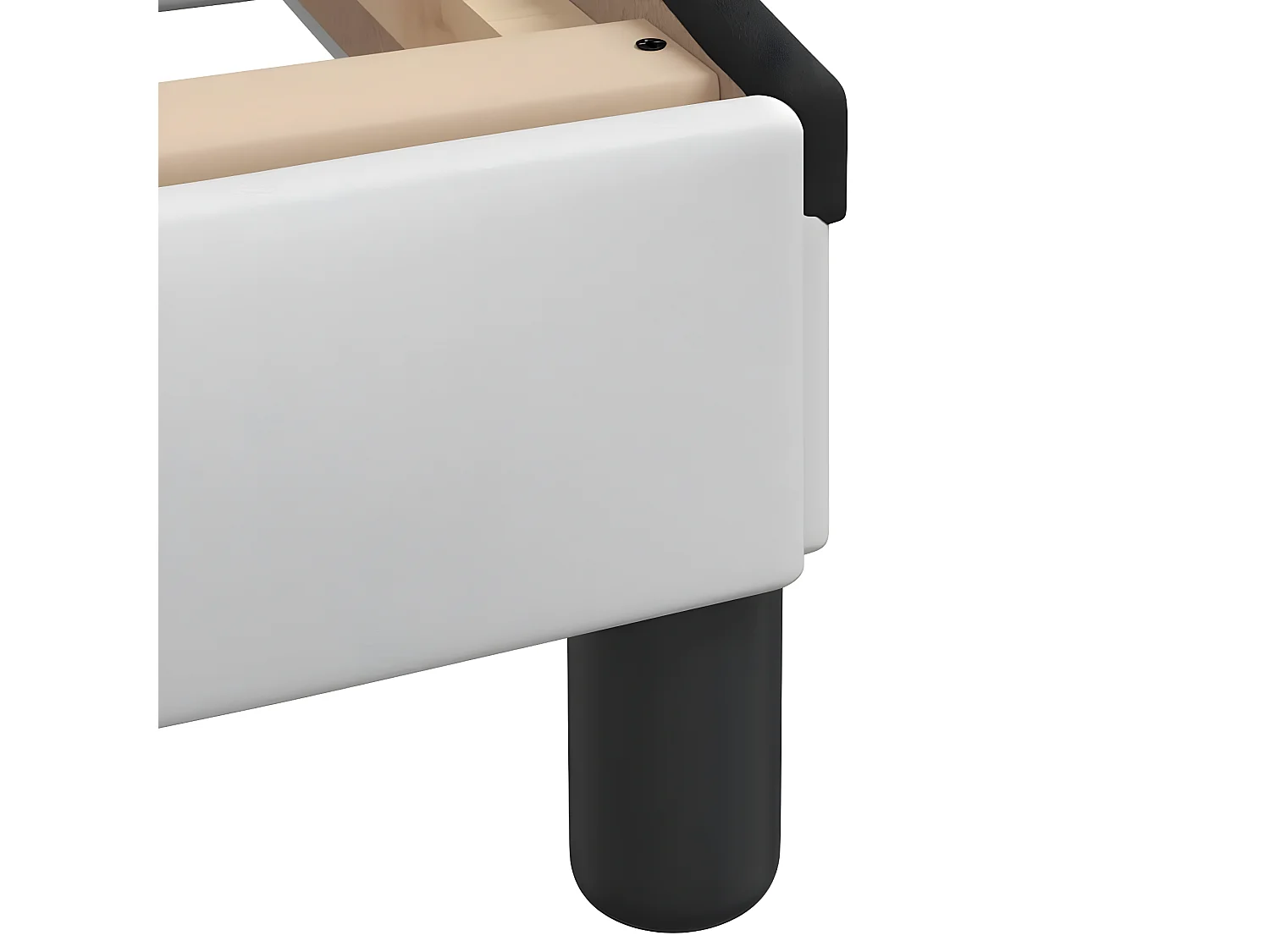 Lit avec matelas blanc et noir 80x200 similicuir