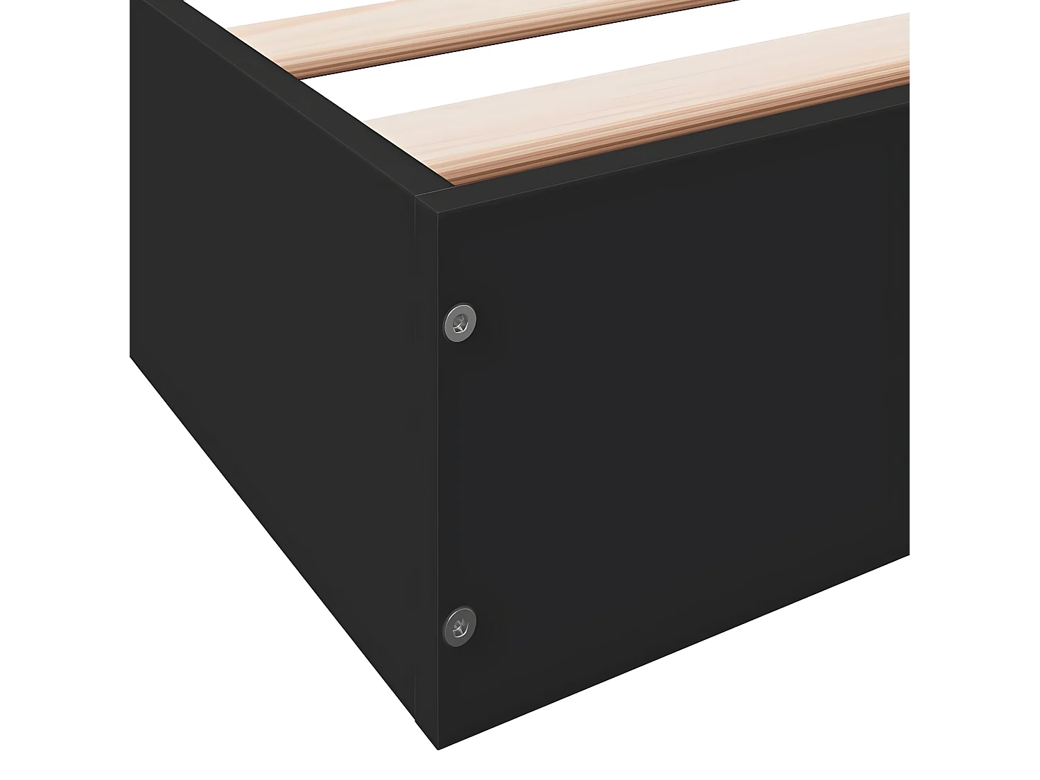 Cadre de lit noir 75x190 bois d'ingénierie