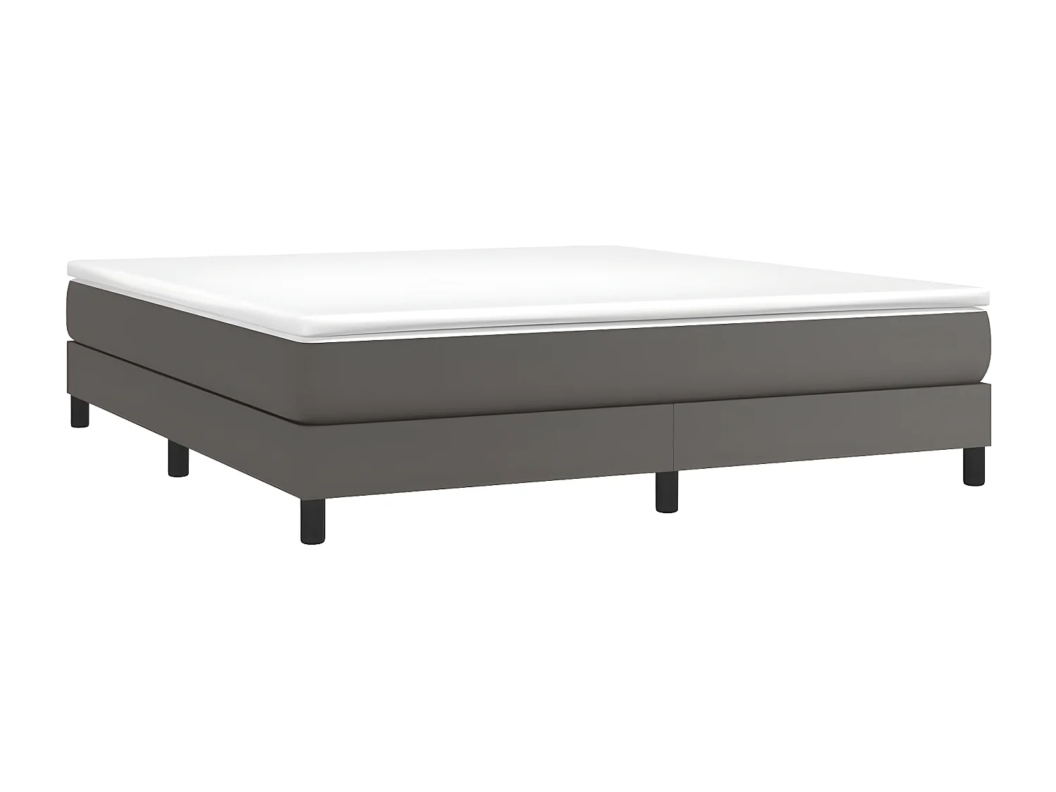 Sommier à lattes de lit avec matelas Gris 160x200 Similicuir