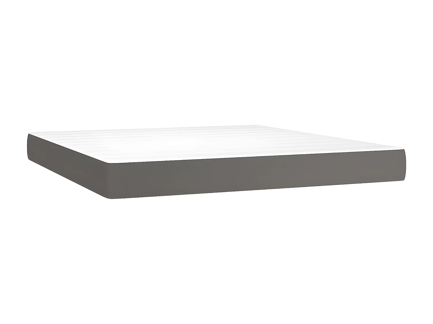 Sommier à lattes de lit avec matelas Gris 160x200 Similicuir