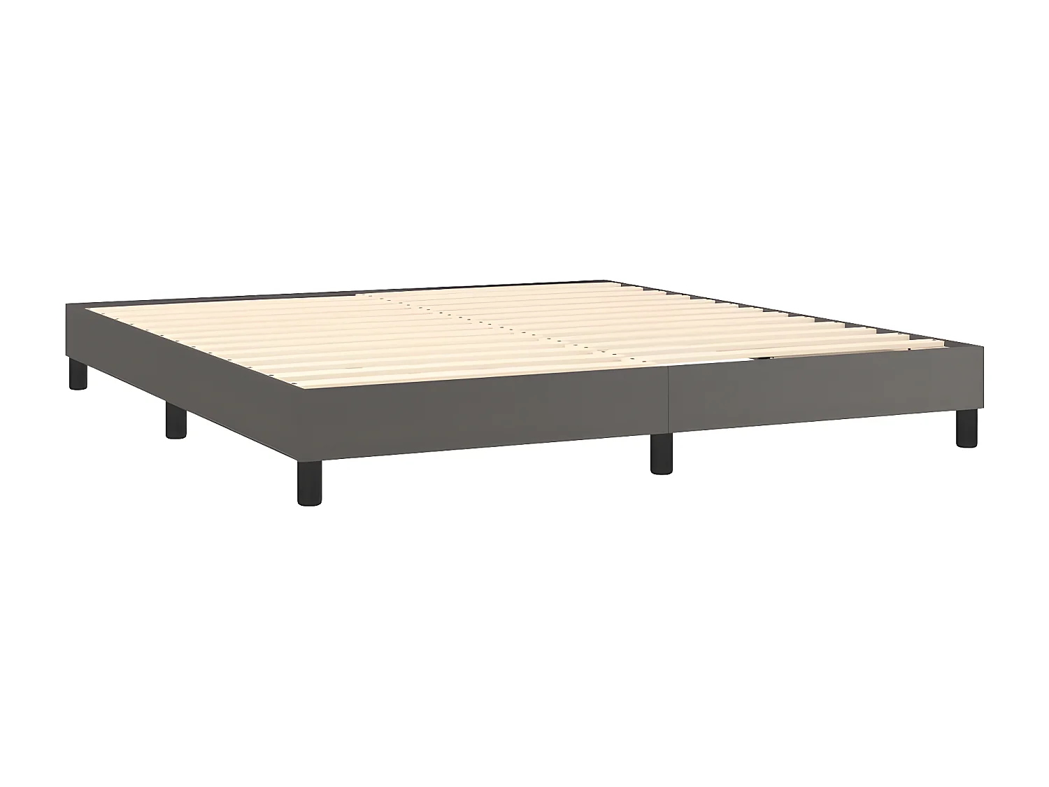 Sommier à lattes de lit avec matelas Gris 160x200 Similicuir