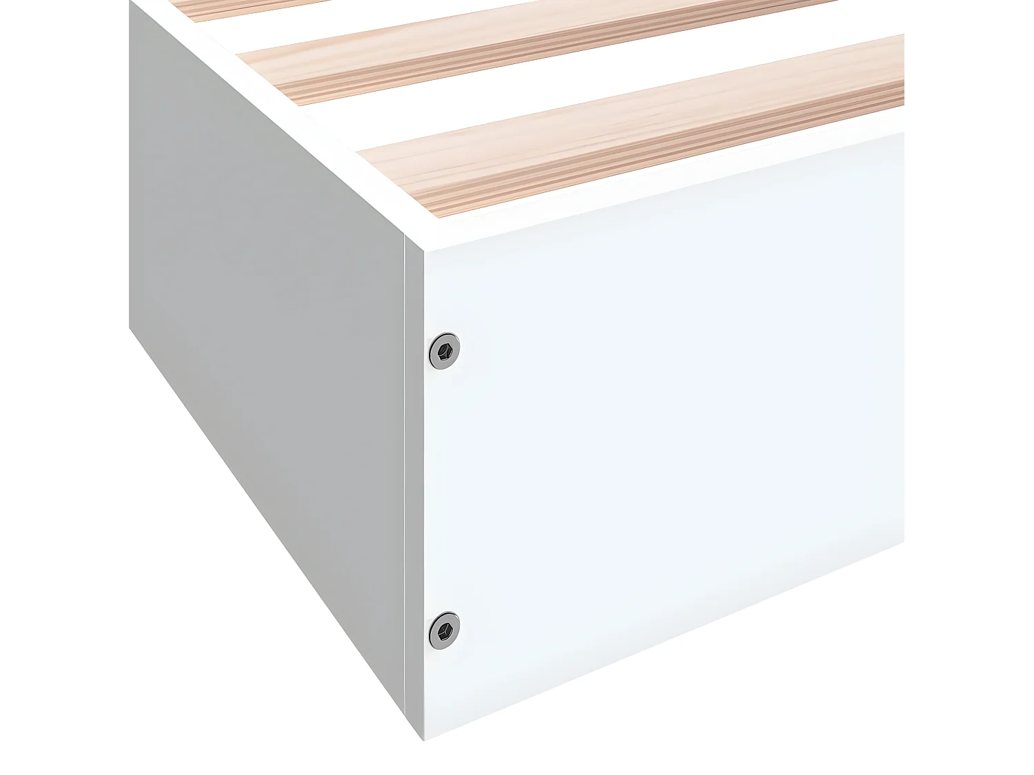 Cadre de lit blanc 100x200 bois d'ingénierie