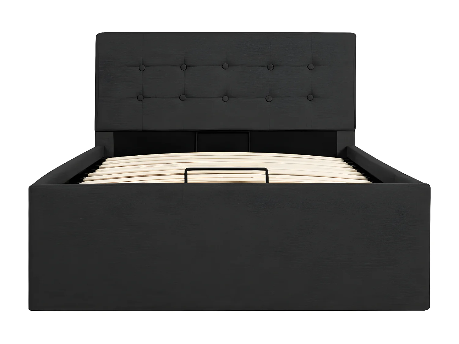 Lit à stockage hydraulique Gris foncé Tissu 90x200