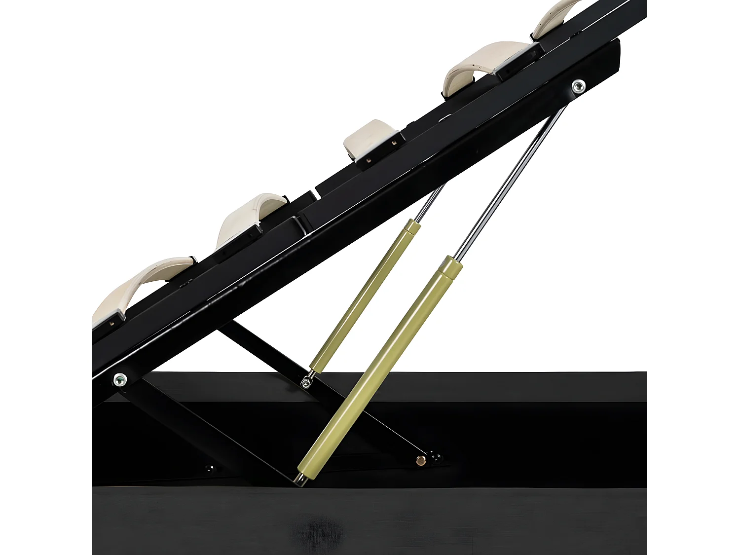 Lit à stockage hydraulique Gris foncé Tissu 90x200