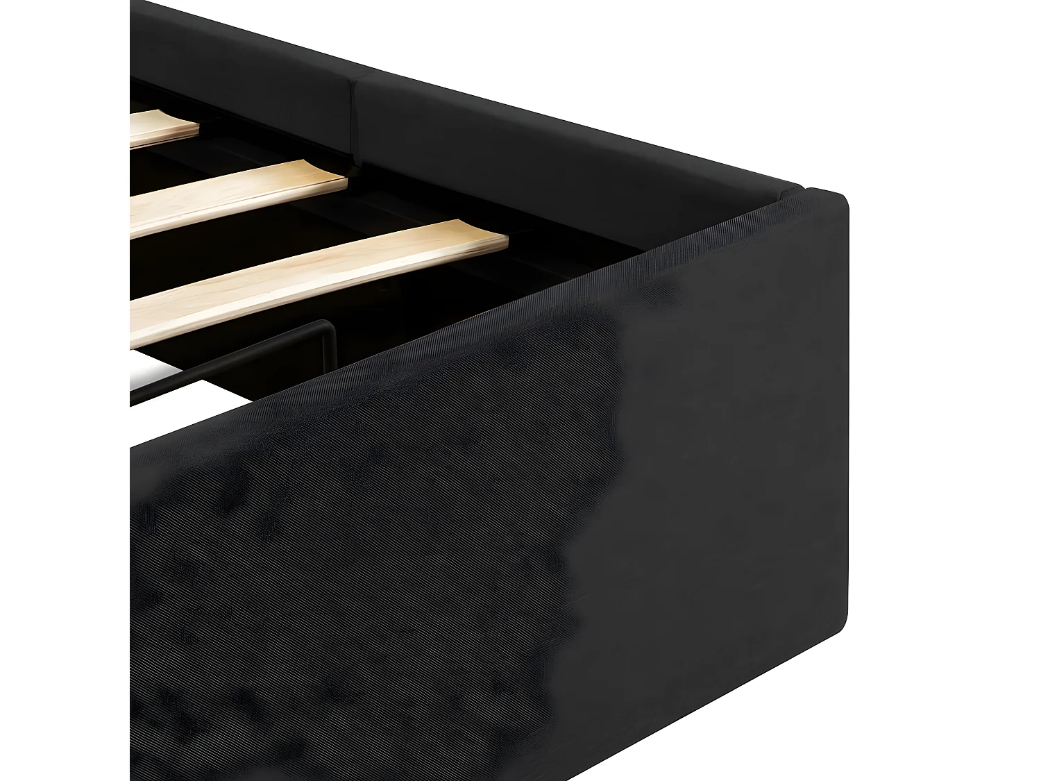 Lit à stockage hydraulique Gris foncé Tissu 90x200