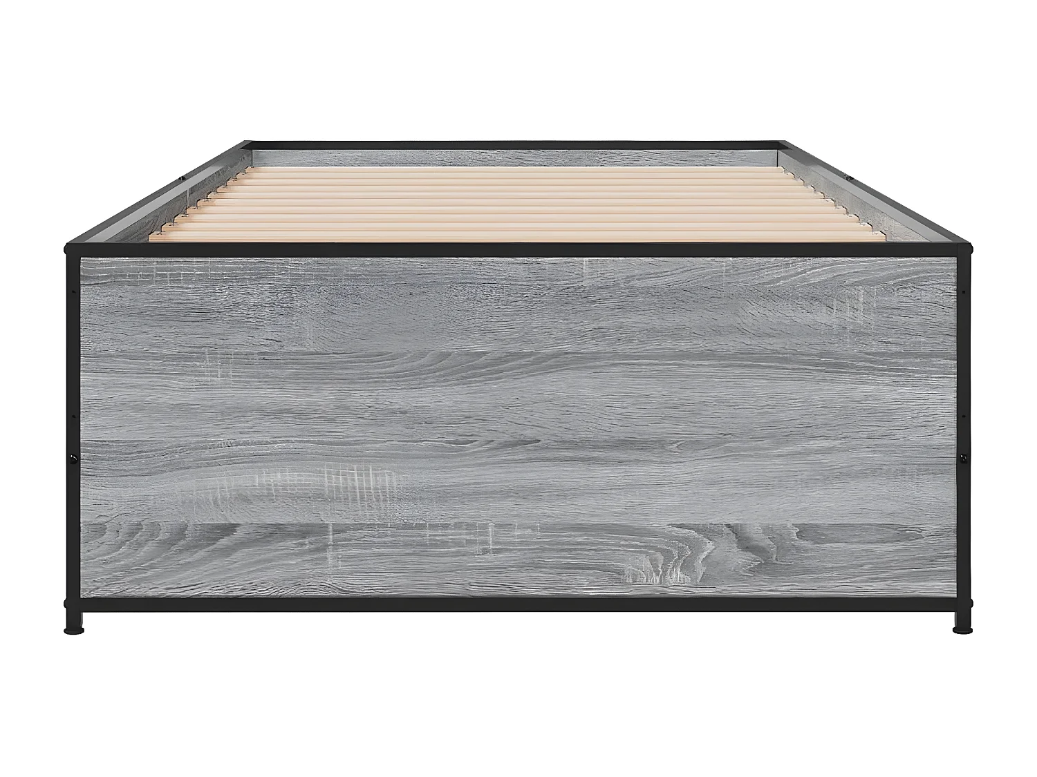 Cadre de lit sonoma gris 75x190 bois d'ingénierie et métal