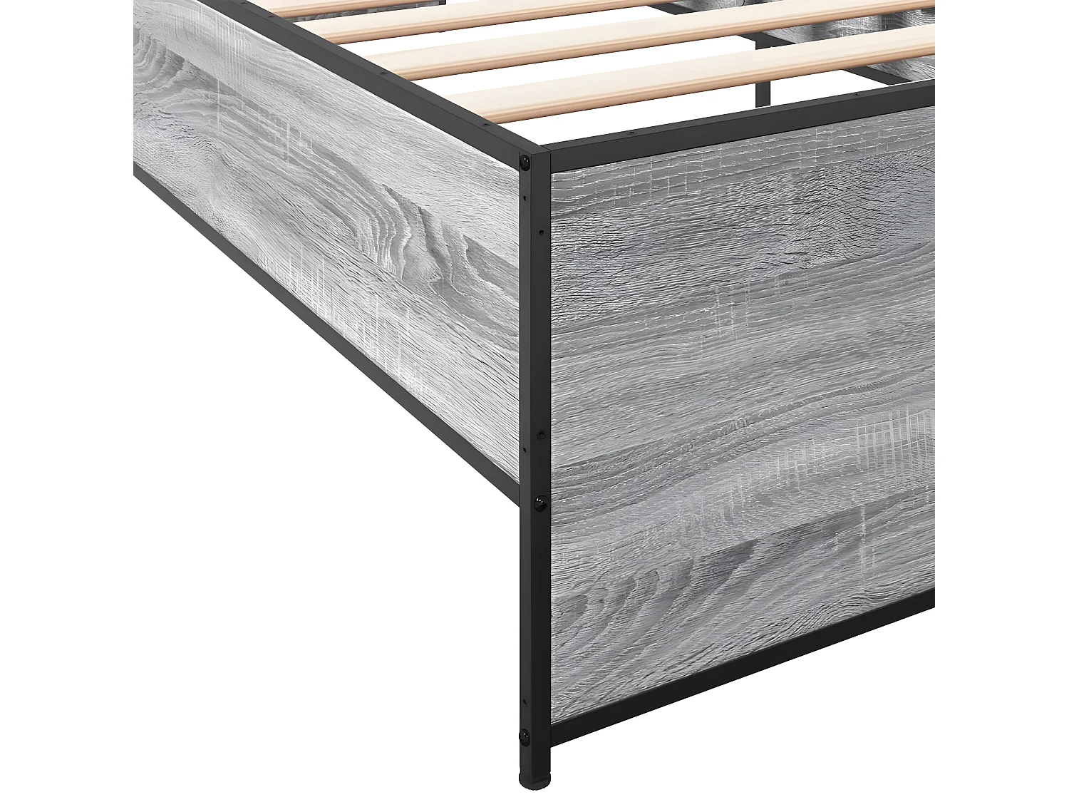 Cadre de lit sonoma gris 75x190 bois d'ingénierie et métal