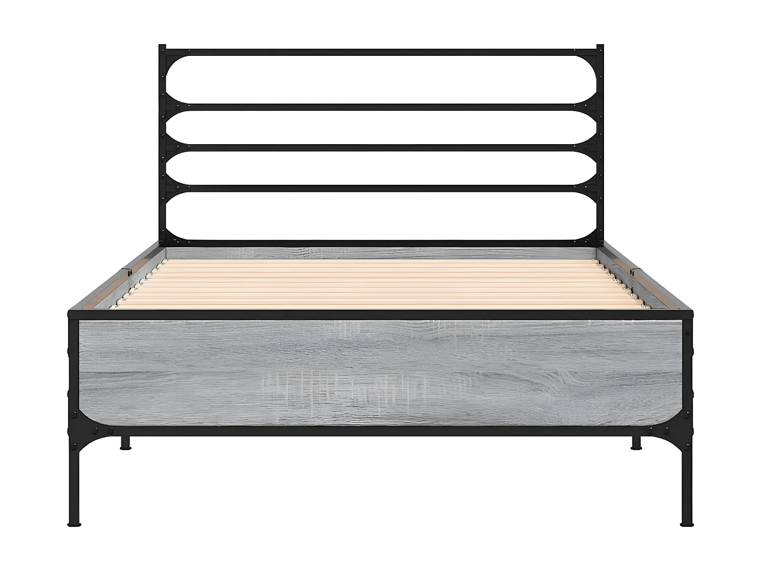 Cadre de lit sonoma gris 100x200 bois d'ingénierie et métal