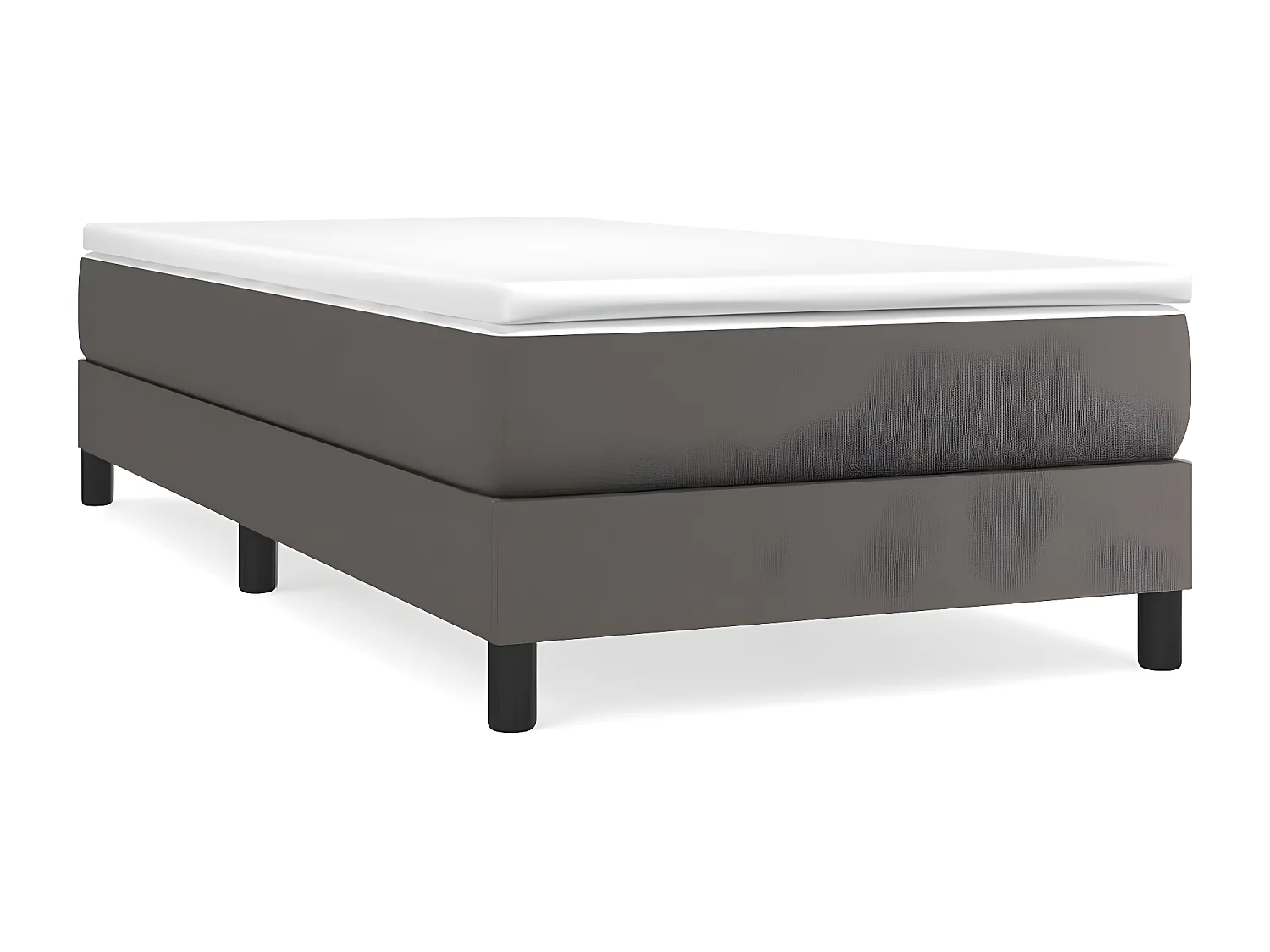 Sommier à lattes de lit avec matelas Gris 100x200 Similicuir