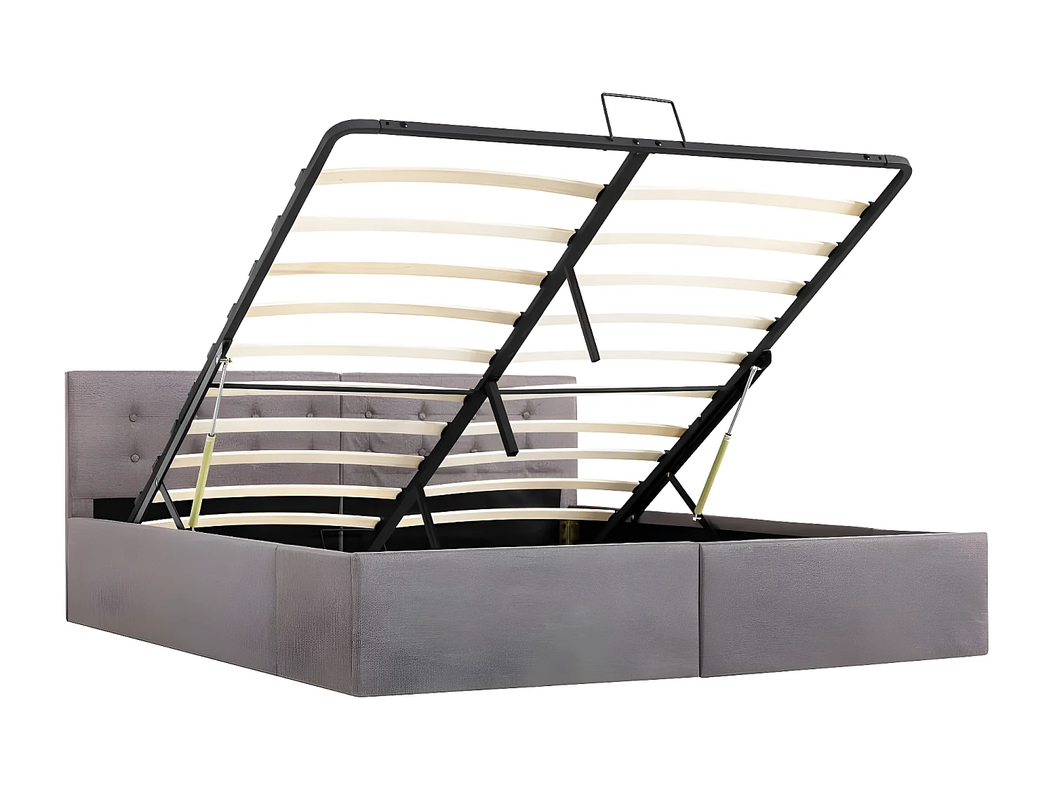 Lit à stockage hydraulique Taupe Tissu 160x200