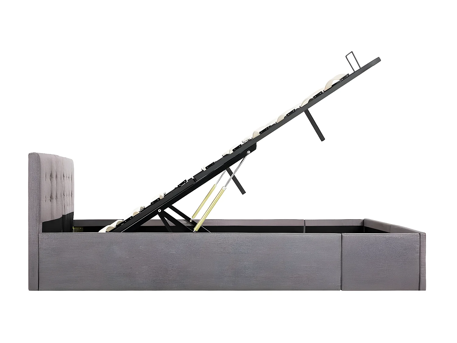 Lit à stockage hydraulique Taupe Tissu 160x200