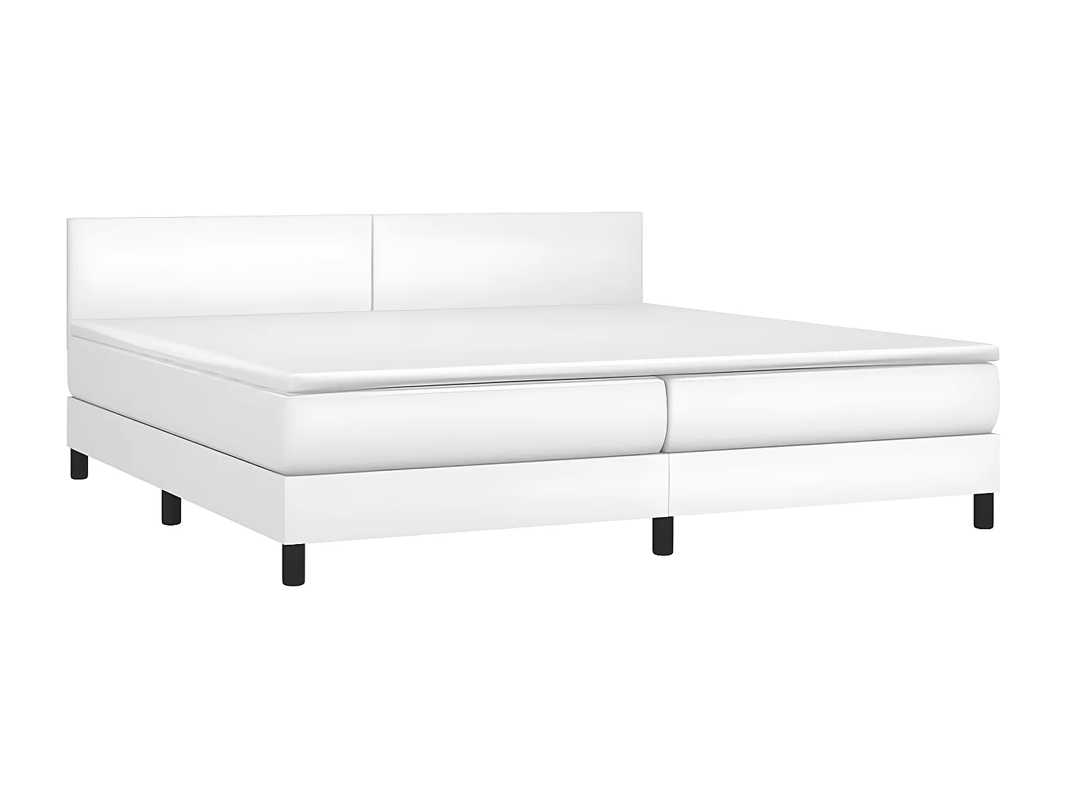 vidaXL Cama box spring colchón y LED cuero sintético blanco 200x200 cm