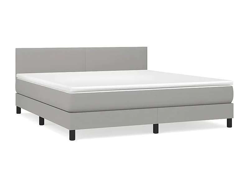 Sommier à lattes de lit avec matelas Gris clair 180x200 Tissu