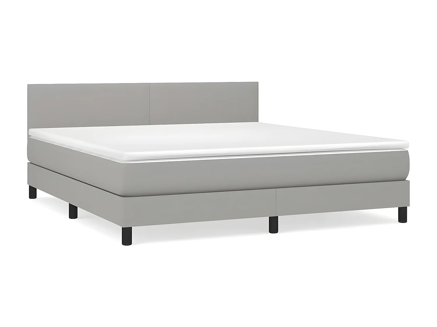 Sommier à lattes de lit avec matelas Gris clair 180x200 Tissu