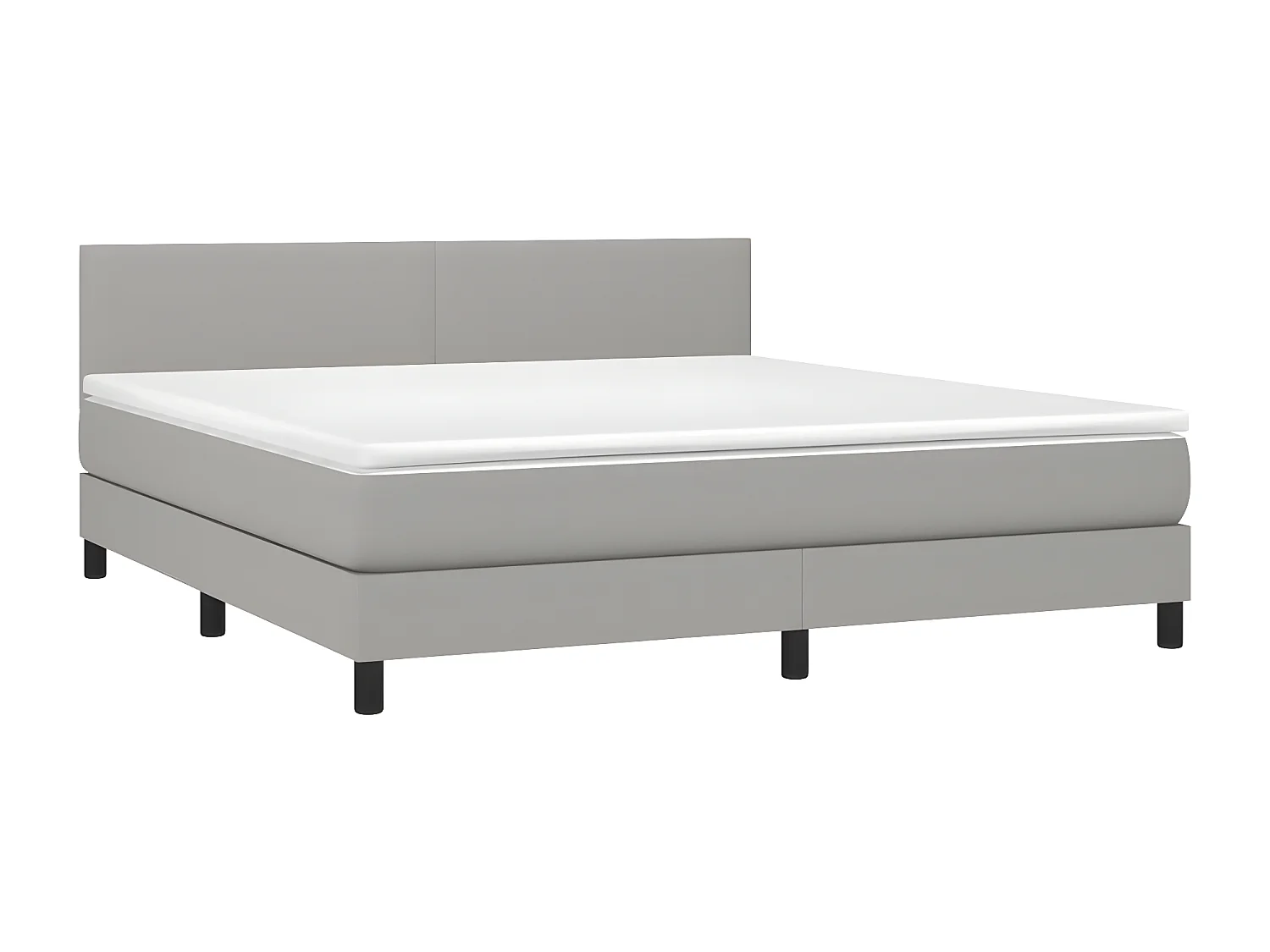 Sommier à lattes de lit avec matelas Gris clair 180x200 Tissu