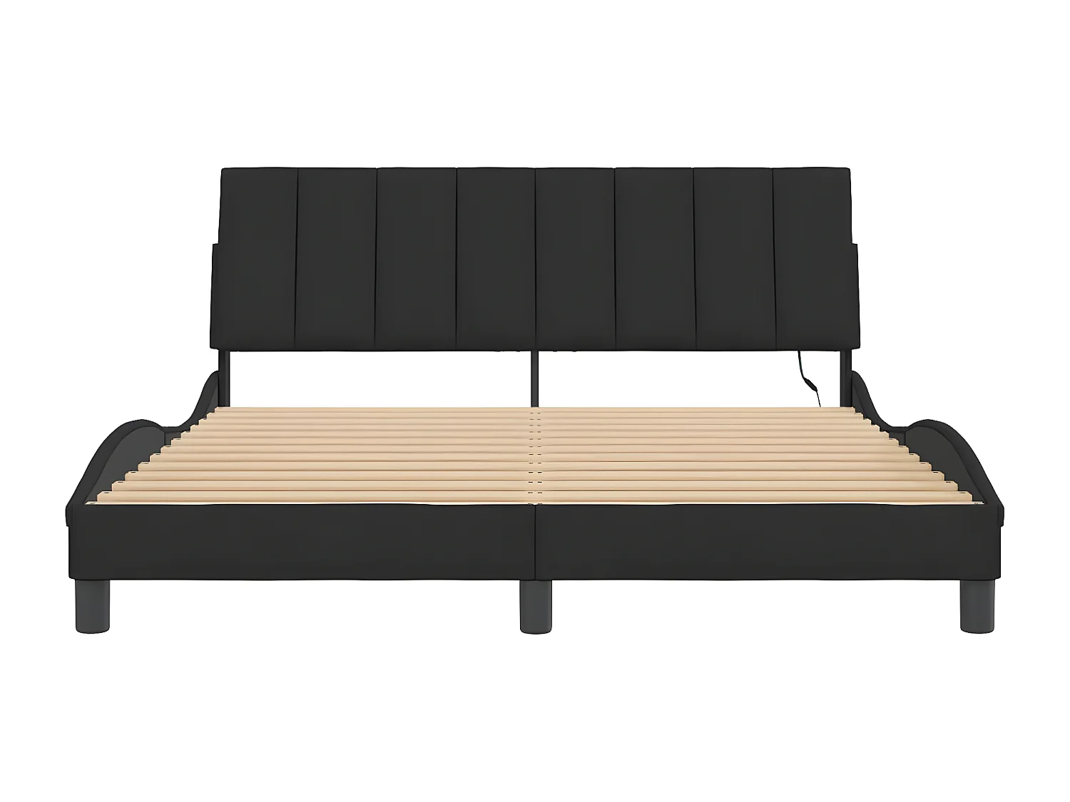 Cadre de lit avec lumières LED noir 160x200 velours