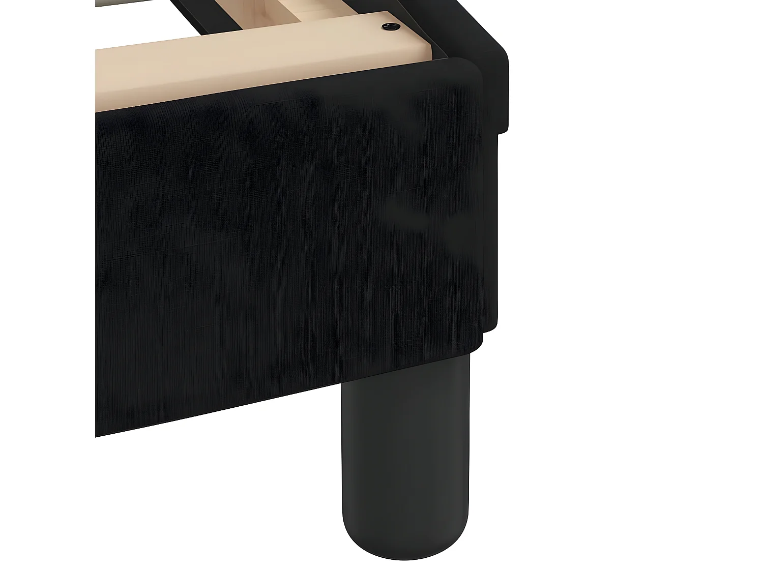 Lit avec matelas noir 140x200 tissu