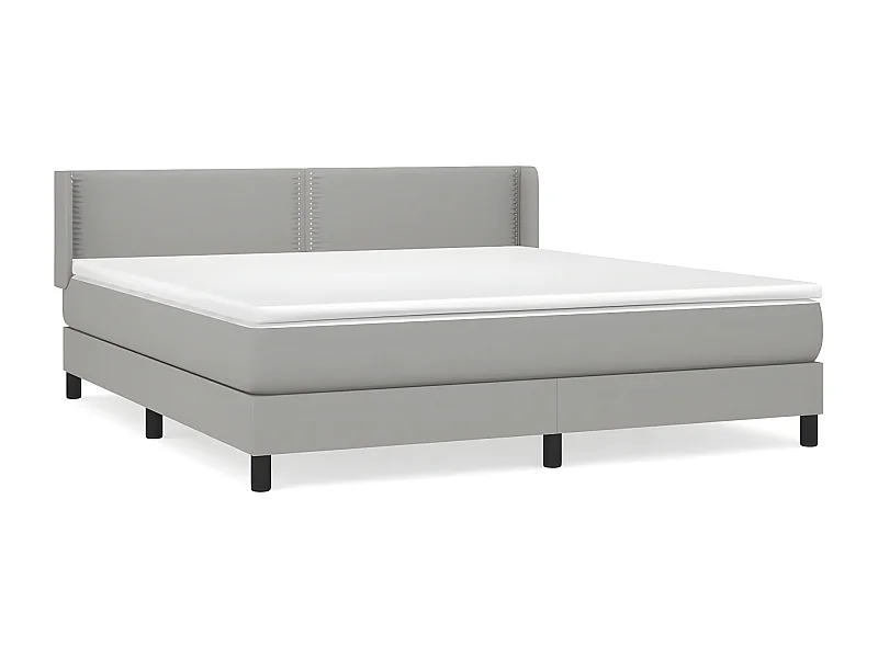 Sommier à lattes de lit avec matelas Gris clair 180x200 Tissu
