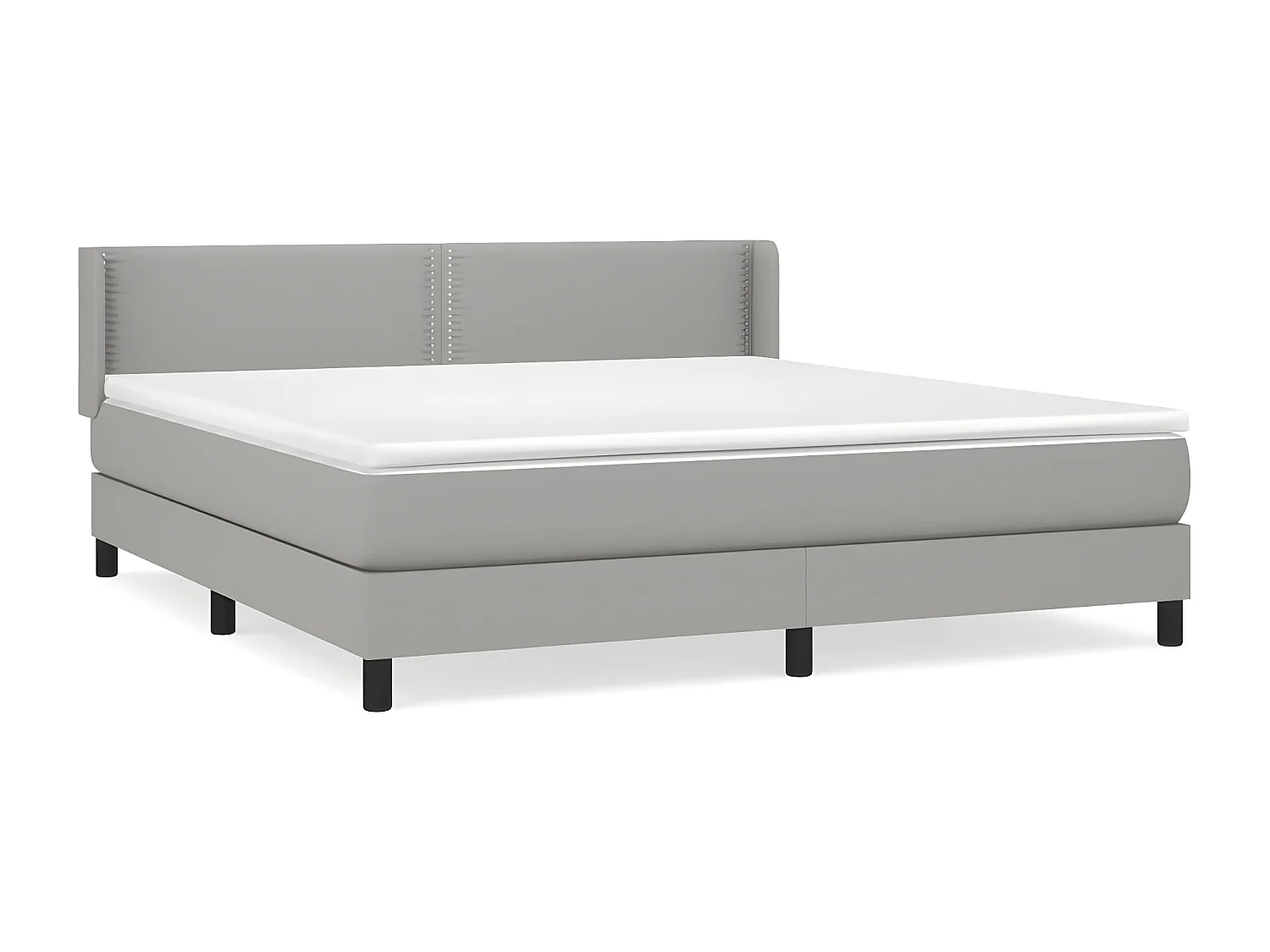 Sommier à lattes de lit avec matelas Gris clair 180x200 Tissu