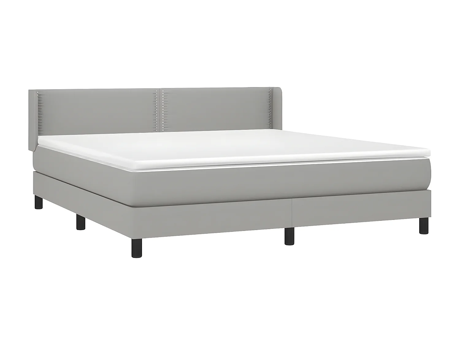Sommier à lattes de lit avec matelas Gris clair 180x200 Tissu