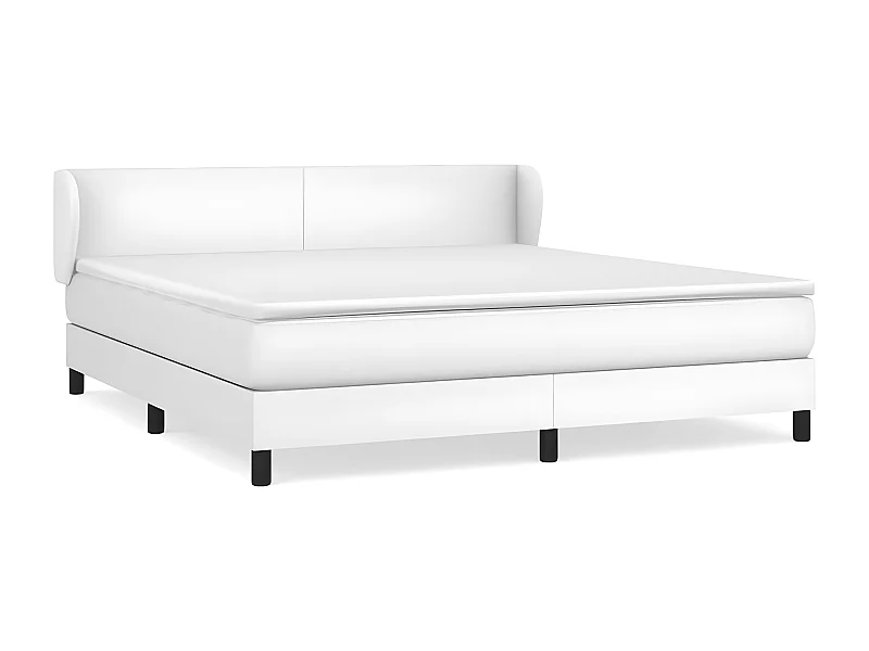 Sommier à lattes de lit avec matelas Blanc 160x200 Similicuir